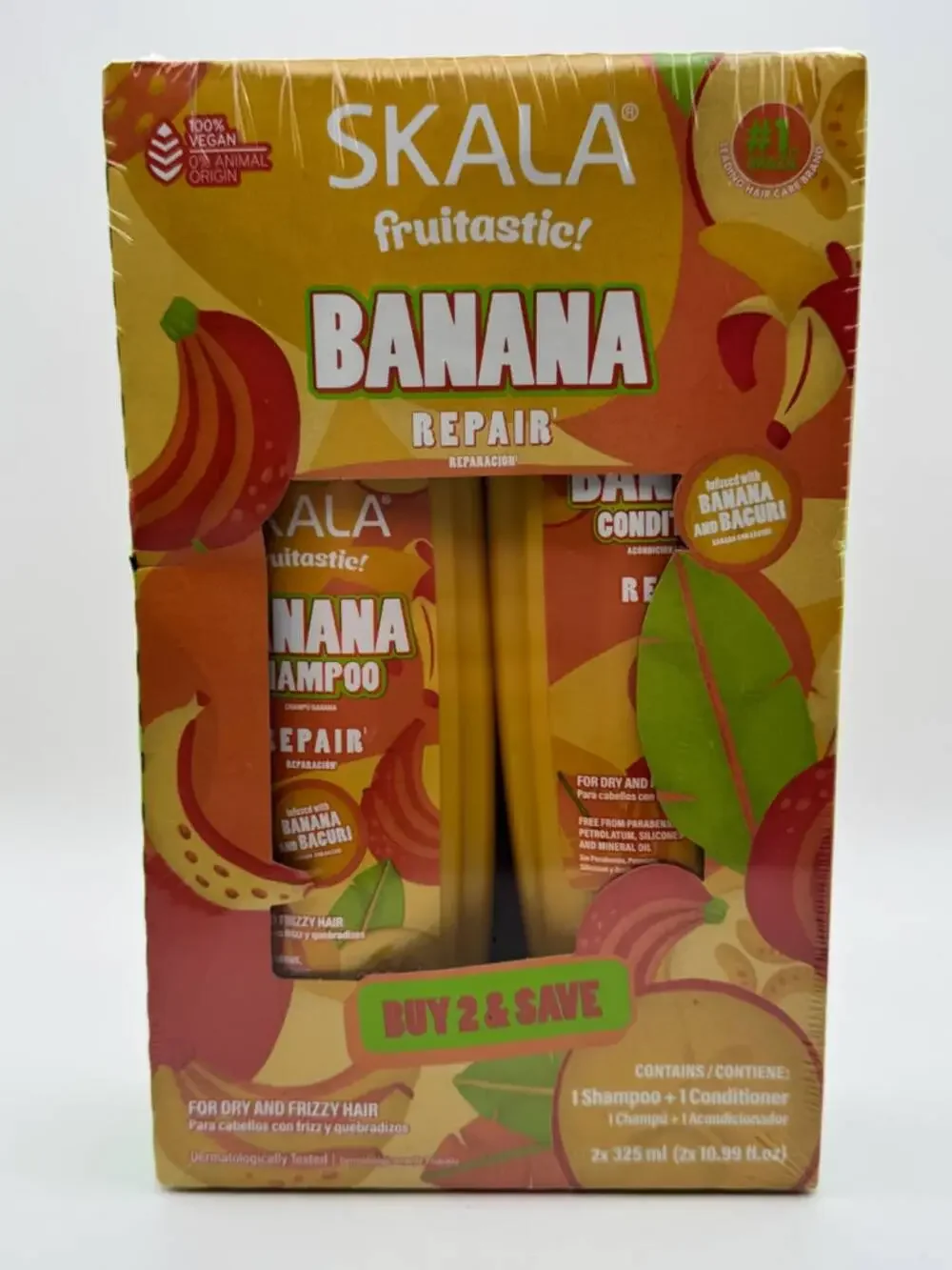 Skala Frutastic Banana Shampoo Conditioner 325ml Repair Set Vegan New Brazil
